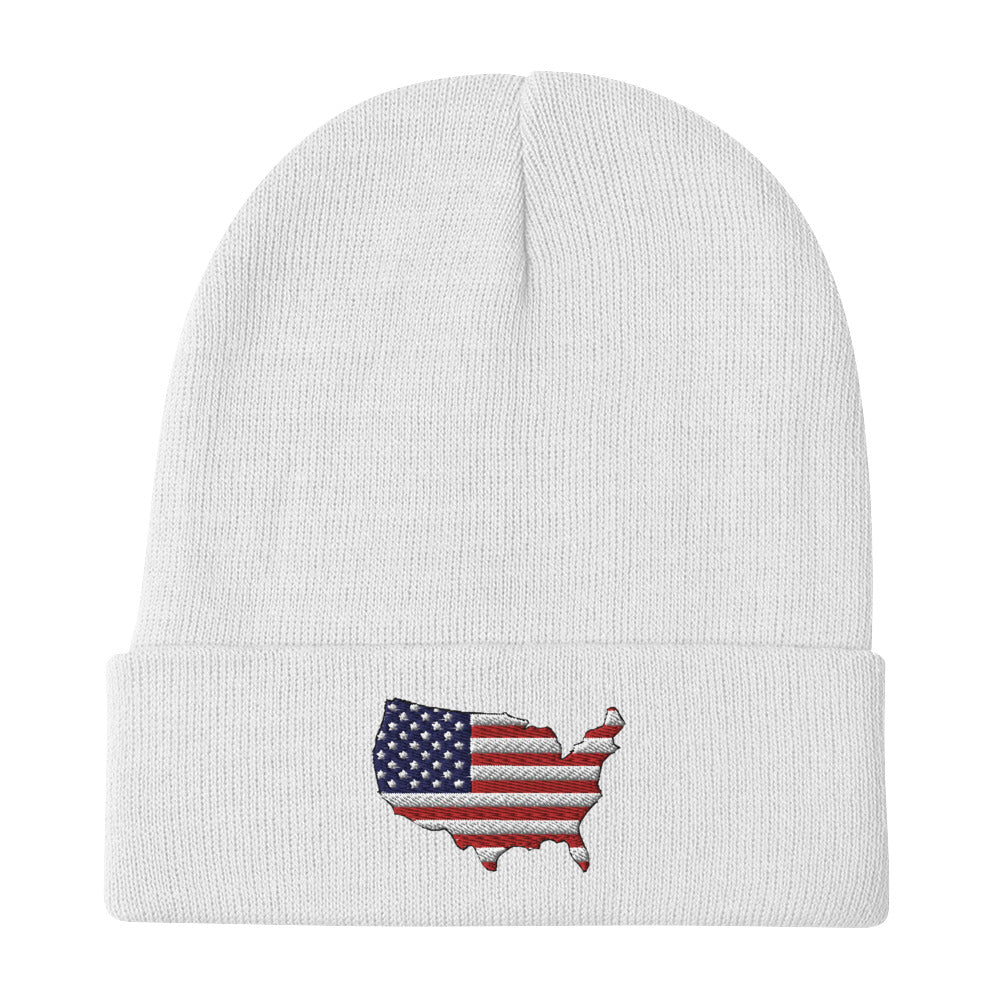 Embroidered United States Beanie