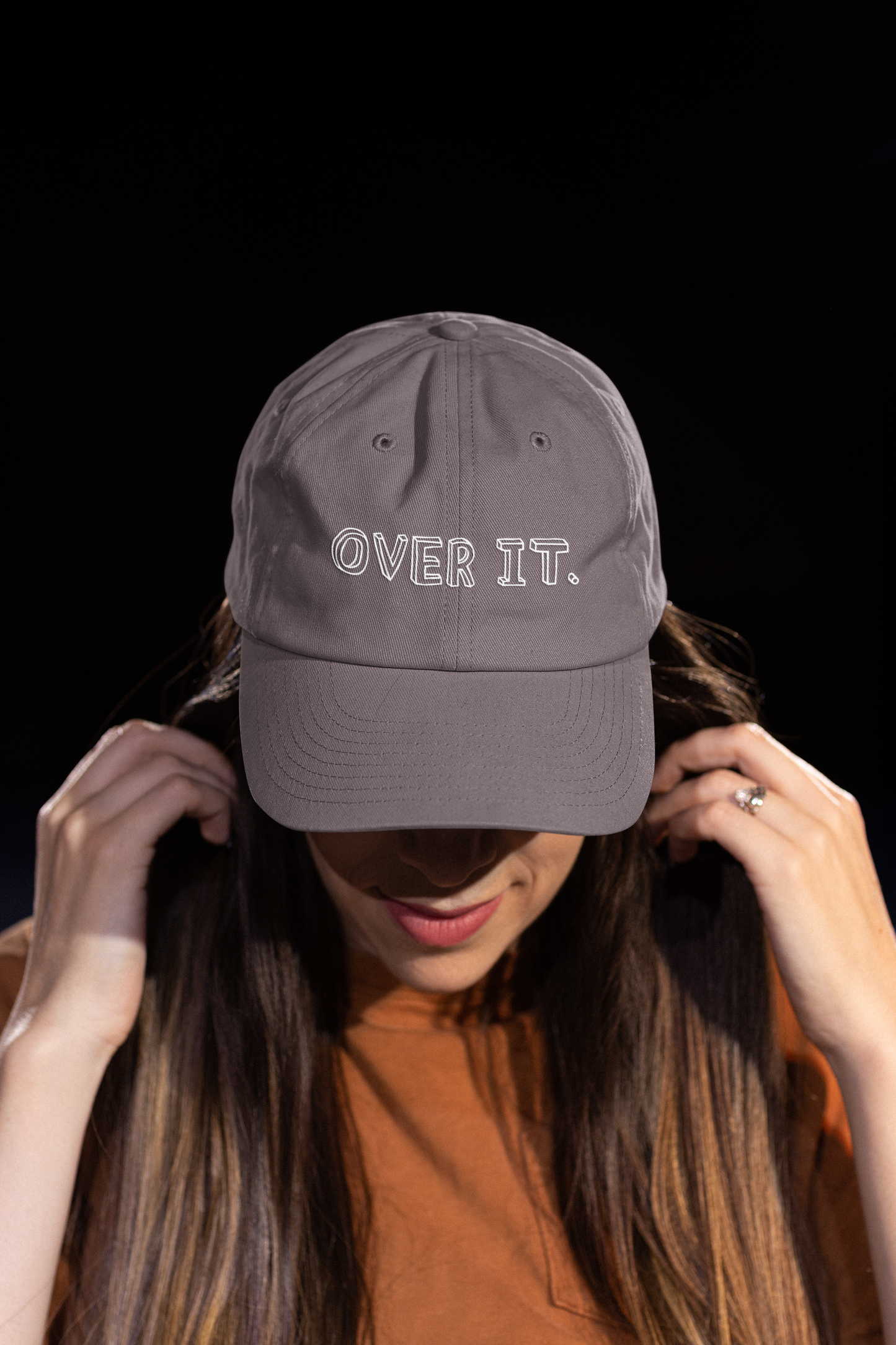 Over It Distressed Baseball Hat
