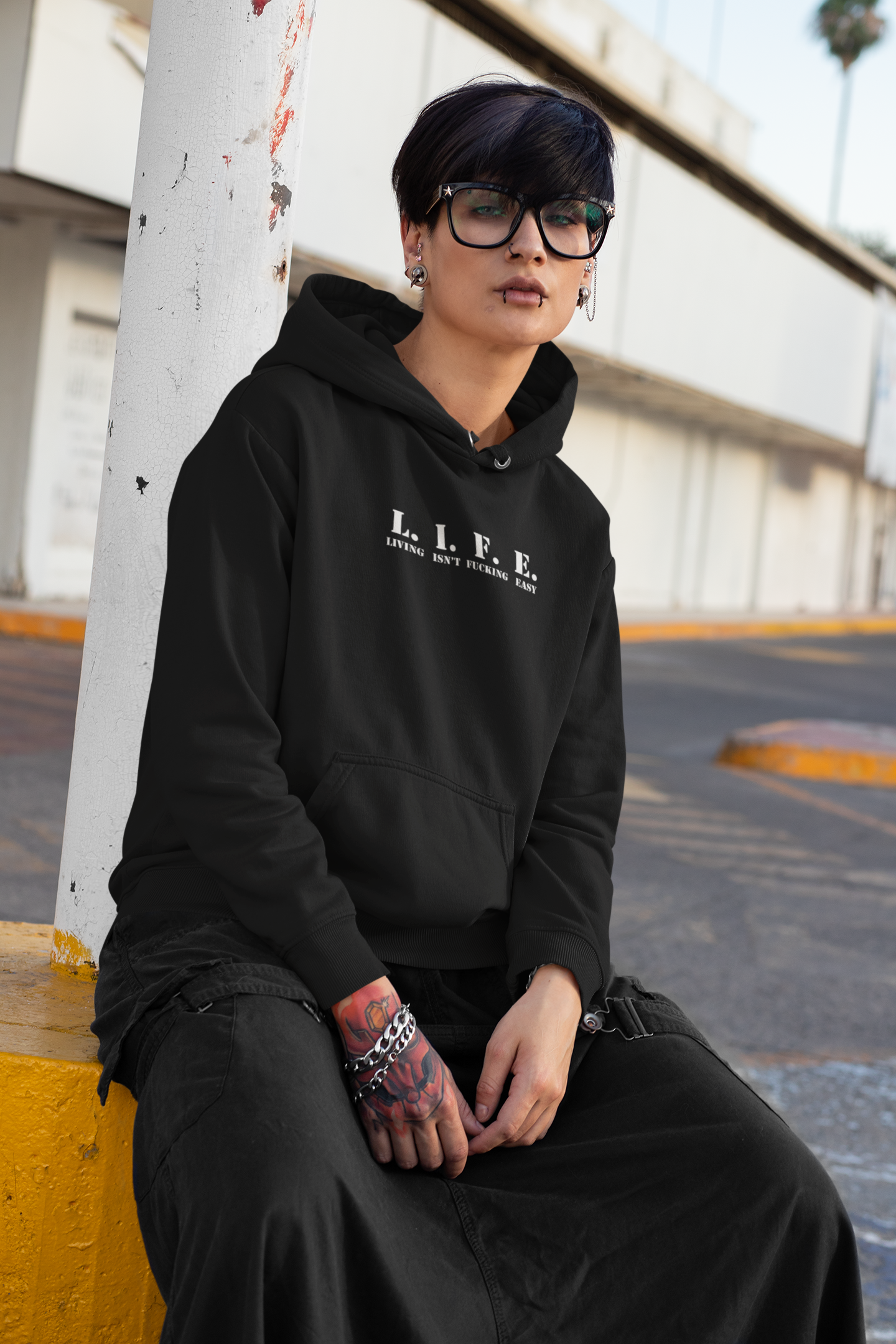 L.I.F.E. Hoodie – Living Isn’t F*cking Easy | Unfiltered Statement Sweatshirt